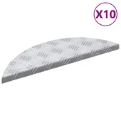 Vidaxl Stopnice Polmesec 10 szt. srebrna 60 x 18 x 2,5 cm Aluminij