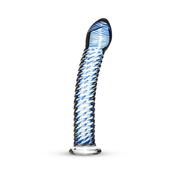 Steklen dildo Blue Lined
