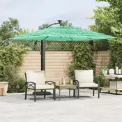 Vrtni suncobran s drvenim stupom zeleni 246x246x230 cm