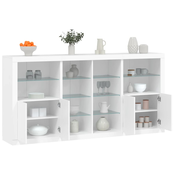 Komoda s LED svjetlima bijela 202x37x100 cm