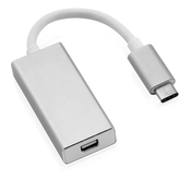 ROLINE 12.03.3225 prilagodnik za video kabel 0,1 m USB Tip-C Mini DisplayPort Srebro, Bijelo