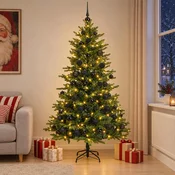 Umjetno božično drevo z okrasnimi kroglami 240 cm 300 LED
