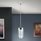 ORION LED viseca svjetiljka Prism, kristalno staklo, O10cm, krom - Dnevni boravak/blagovaonica - krom, prozirno