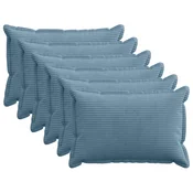vidaXL Prevleka za blazino 6 kos HOUTEN Modra 30 x 50 cm korduroy
