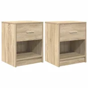 vidaXL vidaXL Nočne omarice 2 kosa s predalom sonoma hrast 40x34x50 cm, (5000298605)