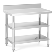 Delovna miza iz nerjavečega jekla z zgornjim delom - 100 x 60 x 16.5 cm - 199 kg - 2 polic - Royal Catering