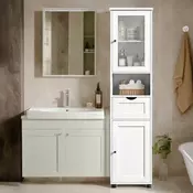 Songmics Kopalniška omarica 30x40x165 cm Bela