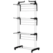 Homestar Stojalo za sušenje oblačil 73x455x177 cm Črno