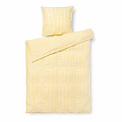 Žuto-bijela posteljina za krevet za jednu osobu od krepa 140x200 cm Bak&Bolge – JUNA