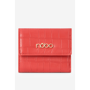 Nobo Womens Small Animal Pattern Natural Leather Wallet Red