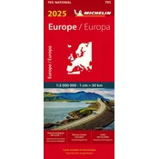 MICHELIN Evropa. Cestni zemljevid 705. Izdaja 2025.