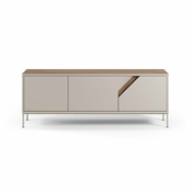 Kremno bela/naravna komoda v hrastovem dekorju 150x55x35 cm Lilou – Marckeric