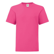 Pink childrens t-shirt in combed cotton Fruit of the Loom