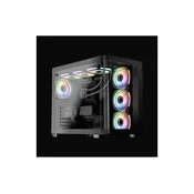 TOWER LC Power Gaming 8001B-ON Pro-Storm Dark 4x120mm ARGB Fan 1xUSB3.0 2xUSB2.0 1xUSB3.0 Type-C Black