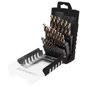 Svrdla za metal HSS-CNC, kut vrha 124°, Pro-Tec, 1,0 - 13,0 mm, set od 25 kom. 55H090