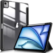GS Ovitek za iPad Air 11 M4 2026/M3 2025/M2 2024, Smartcase Hybrid, z držalom za pisalo, črn