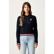 Tommy Jeans Pulover DW0DW22933 Mornarsko modra Regular Fit