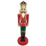 Casa Padrino luxury decorative sculpture nutcracker king red/multicolored/gold H. 200 cm - Life size Christmas decoration figure - XXL decorative figure - XXL Christmas decorative sculpture