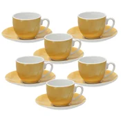 Tognana Set šoljica za kafu sa tacnama Colorplay, 6 komada, Žuti
