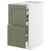 METOD / MAXIMERA Pod.orm.2front/2dnj/1srd/1vis.fiok, bela/Axstad sivozelena, 40x60 cm