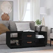Stolic za kavu crni 100 x 50 x 41 cm od masivne borovine