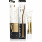 Swissdent Crystal Repair & Whitening darilni set zobna krema za beljenje zob 50 ml + zobna ščetka Profi Whitening Soft 1 kos Gold