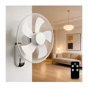 ZEVENTI - Zidni ventilator FANNY 45W/230V precnik 41 cm beli + daljinski upravljac