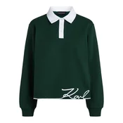 Karl Lagerfeld Majica temno zelena/bela