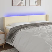 LED uzglavlje krem 163x16x78/88 cm od umjetne kože
