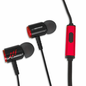 Esperanza kovinske slušalke v ušesih z mikrofonom črna/rdeča