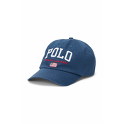Otroška bombažna bejzbolska kapa Polo Ralph Lauren mornarsko modra barva, 323940810001