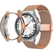 GS Zapestnica + ovitek za Samsung Galaxy Watch 6 Classic 47mm, roza zlata