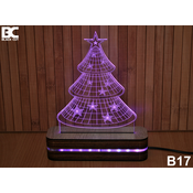 Black Cut 3D Lampa Jelka Roze