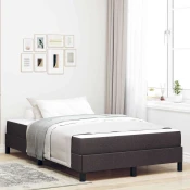 vidaXL Postelja z vzmetnico z vzmetnico Temno rjava 120 x 200 cm blago