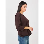 Temno rjava bluza z ohlapnim krojem
