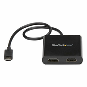 StarTech.com 2-Port Multi Monitor Adapter - USB-C to HDMI Video Splitter - USB Type-C to DP MST Hub - Thunderbolt 3 Compatible - Windows - external video adapter - black
