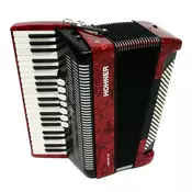 Hohner BRAVO III 96-basna harmonika rdeča