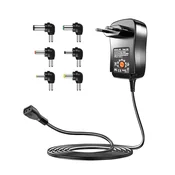MG Charger univerzalni nastavljiv napajalnik 3-12V, 30W, črn