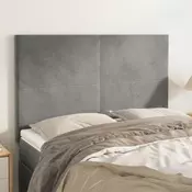 Uzglavlje svijetlosivo 144x5x118/128 cm baršunasto