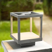 Lucande LED-svetilka za podstavek Lealan, siva, kovina, 23 cm, IP54 - Sodobni - svetlo siva - Aluminij