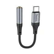 HOCO AUX adapter tipa C na Jack 3,5 mm LS36 12 cm črn