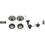 Blanco pribor SATIN DARK STEEL InFino set 2x3,5 za dve koriti (skodelice, InFino okrasne rozete, C-prelivni prelivni set), z daljinskim upravljalnikom okrogel dvigalnik SATIN DARK STEEL