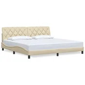 Vidaxl Posteljni okvir brez vzmetnice krem 200x200 cm blago