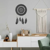 Wallity Zidna dekoracija Dreamcatcher - APT121MS, 49 x 49 cm, Crna