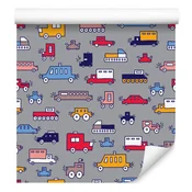Tapeta z barvitimi avtomobili za dnevno sobo in spalnico 50x1000 cm