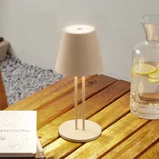 Lindby LED namizna svetilka za polnjenje Janea TWIN, bež, kovina - Sodobni