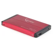 Gembird Zunanji ovitek za HDD 2.5 SATA USB 3.0, rdeč