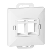 Poklop + Dvostruka tele-komp. RJ-45 uticnica Perla, PC+ARJ45/P2, bijela