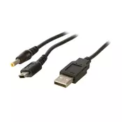 Kabl konzola USB AM - USB AM mini 5pin + PSP, 1.8m