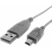 FAST ASIA - Kabl USB A - USB Mini-B M/M 1.8m sivi